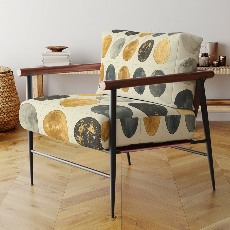 Fauteuil d'appoint Moon, Brown Round Arms