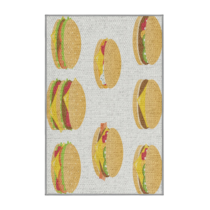 Tapis de la zone jaune hamburger, Rectangle 2 pi x 3 pi