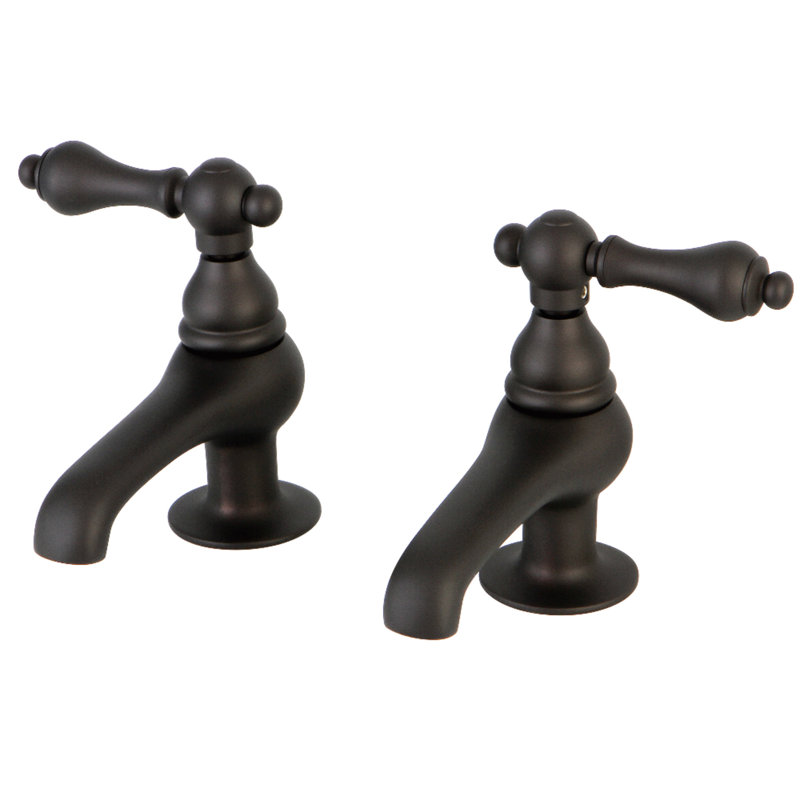 Kingston Brass Restoration Two-Handle Deck Mount Basin Tap Faucet, Oil Rubbed Bronze