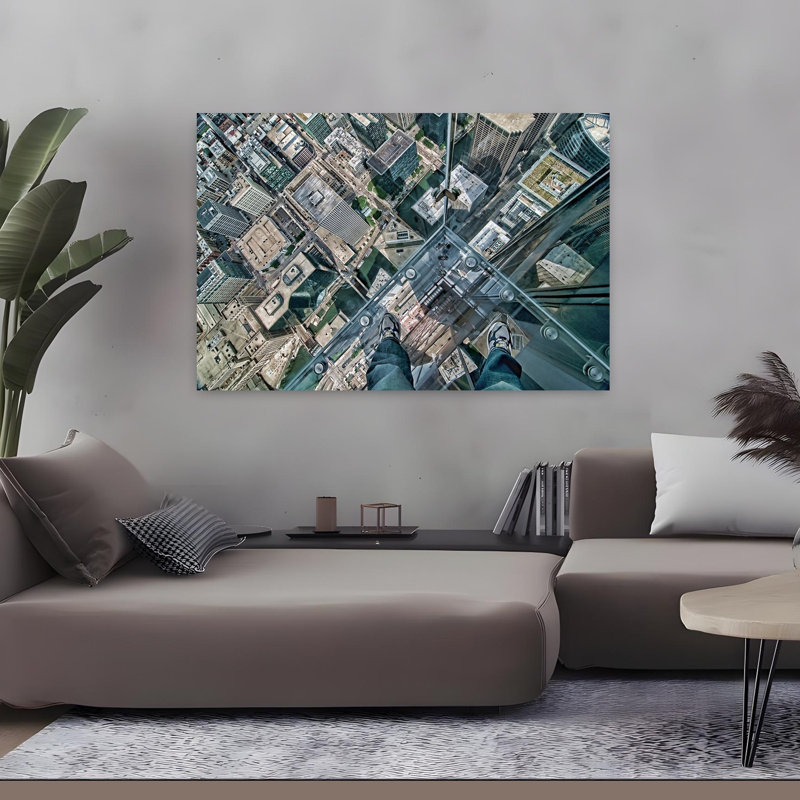 «Leap of Faith», art mural abstrait contemporain, H 32 po x l 48 po