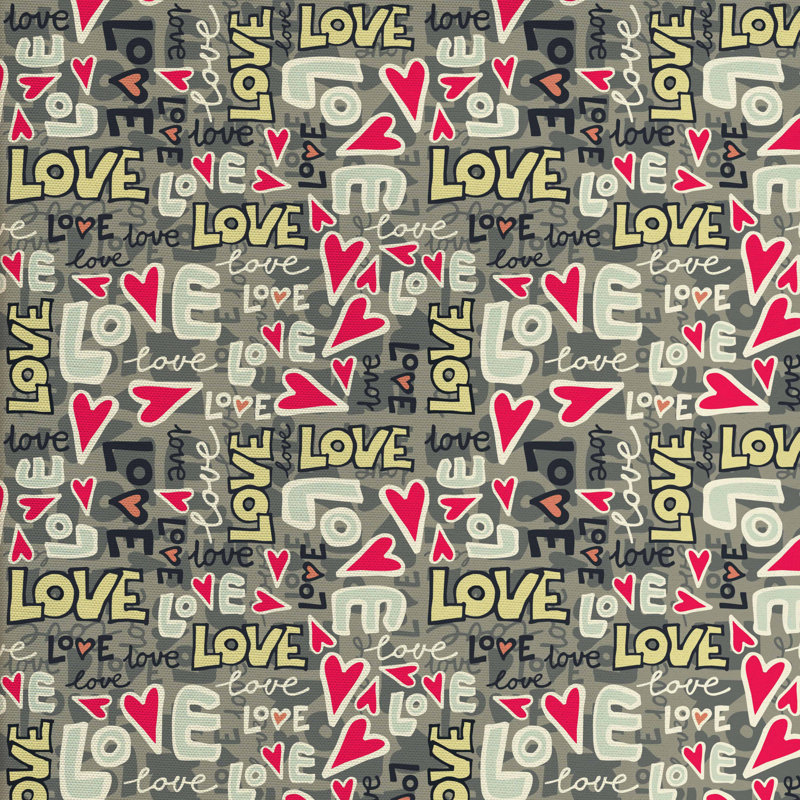Tissu love, l 58 po x L 108 po