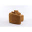 Canapé modulaire courbé en S en chenille: double profondeur (21,3 po et 26,8 po), orange, sans assemblage, compact pour les petits espaces, 400 lb, L 66,9 po-1027617905