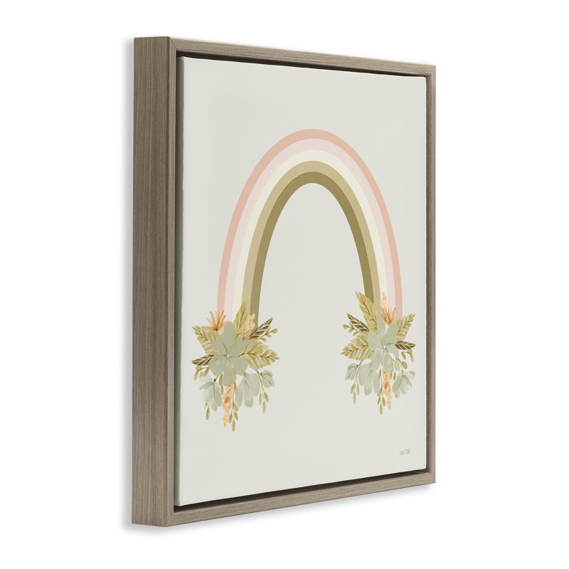 «Blooming Floral Rainbow» par House Fenway, Cadre flottant orme Montalcino, H 18 po x l 18 po