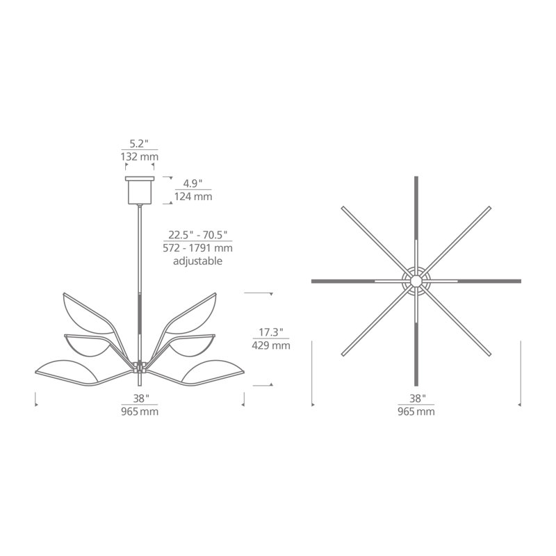 Belterra 38 Chandelier, Polished Nickel, 22.5" H x 38" W x 38" D
