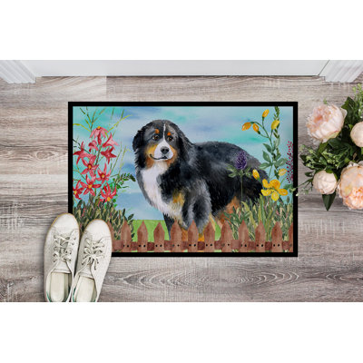 Tapis de porte d’extérieur antidérapant à ressorts bouvier bernois mountain dog