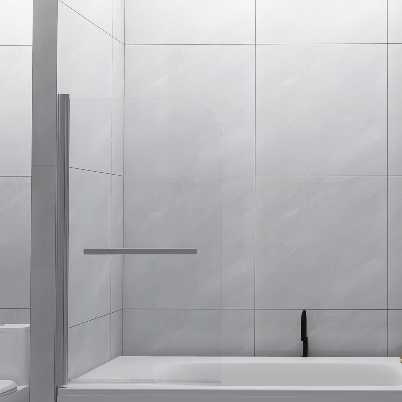 31'' x 55'' Stainless Steel Clear Glass Pivot Tub Door