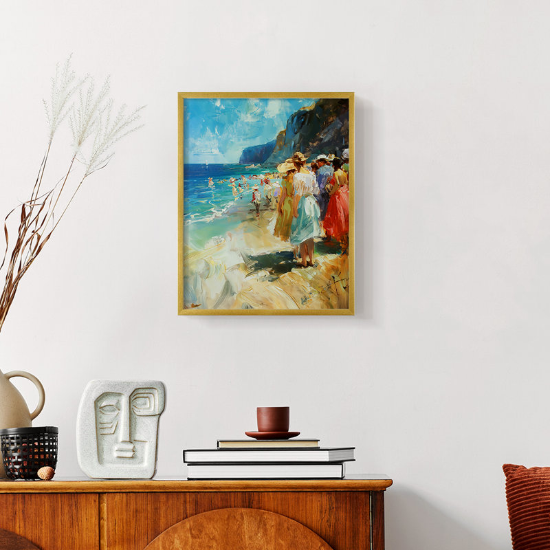 NAUTICAL Series DLxxIV - reproduction encadrée de qualité supérieure - prête à être accrochée - aucun clou requis, Doré