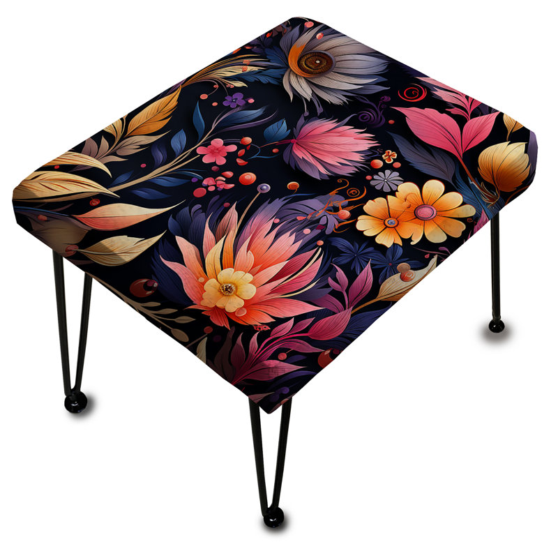 Repose-pieds bohème rose et bleu Boho