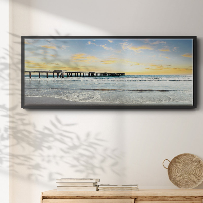 Pacific Beach Pier- Framed Canvas, 8" H x 20" W