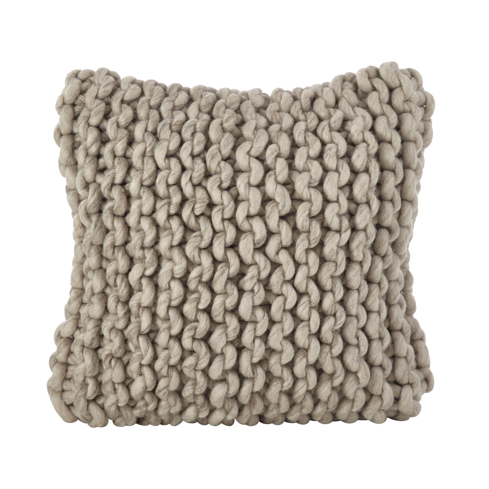 Zayn Wool Throw Pillow, Fog, Down 