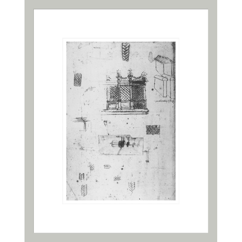 Fol. 357v-a Codex Atlanticus 1478-1518 (pen & amp; encre sur papier) par Leonardo Da Vinci, impression giclée sur cadre