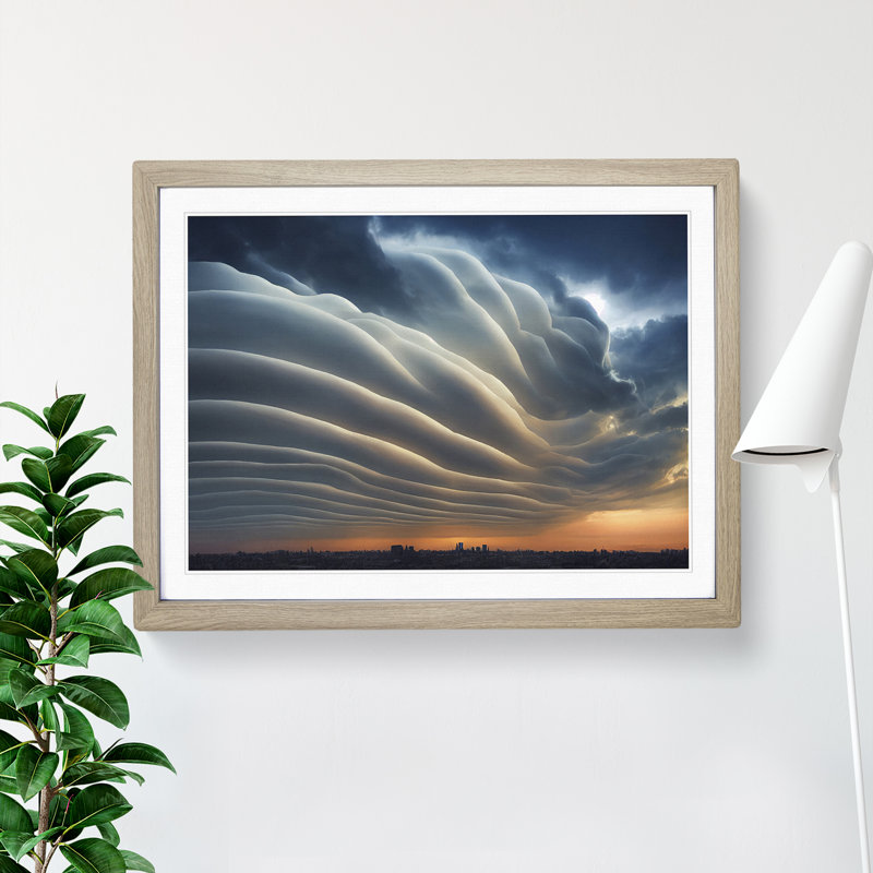 Stormy Sky Vol.3 - Framed Print, 25cm H x 34cm W x 2cm D, Oak