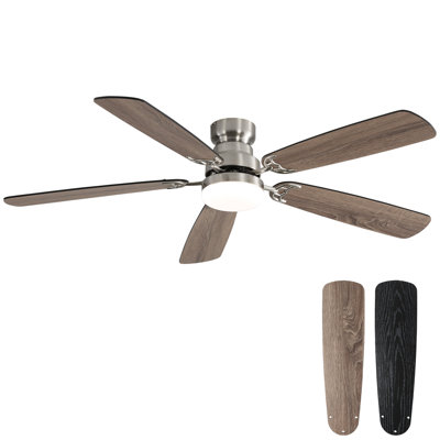 Derick 52'' 5-Blade Modern Ceiling Fan with LED Light and Remote Control