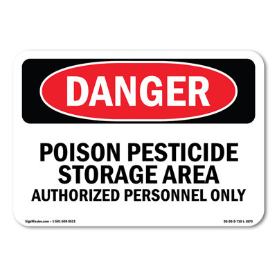 Poison Pesticide Storage Area Decal 7" X 5"