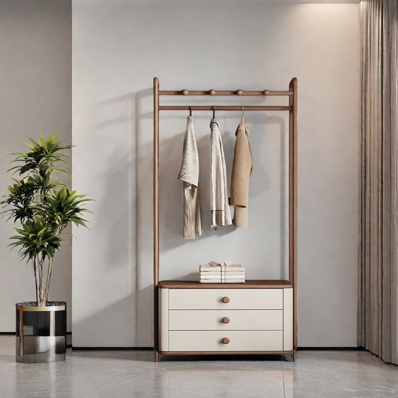 Coat Rack Solid  3 Drawers Large Storage