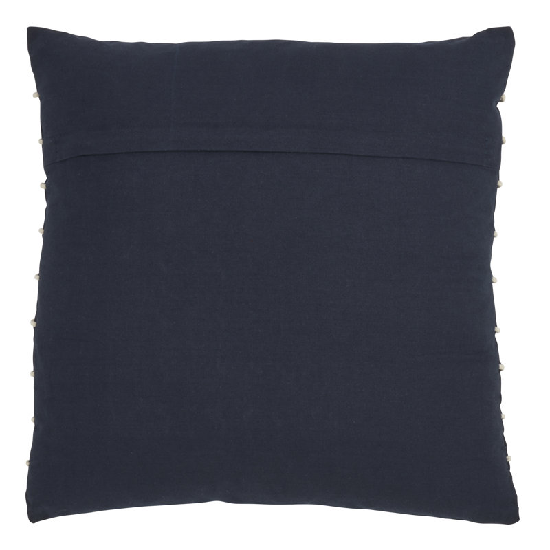 Coussin décoratif géométrique en coton Corda Di Mare, Bleu marine