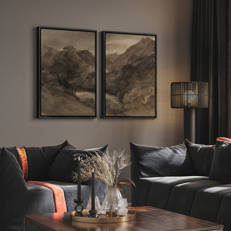 Art mural encadré rétro antique classique pour chambre à coucher, H 24 po x l 16 po, Noir
