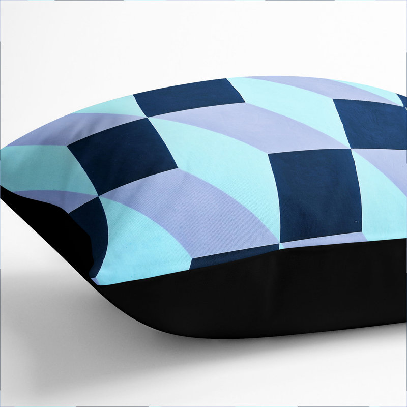State Harlequin Square Throw Cushion, Black, 40cm H x 40cm W x 15cm D