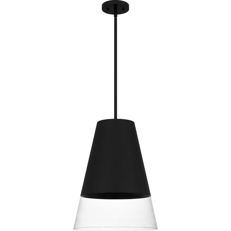 Luminaire suspendu en or brossé 1 lumière Crowne, Noir brossé