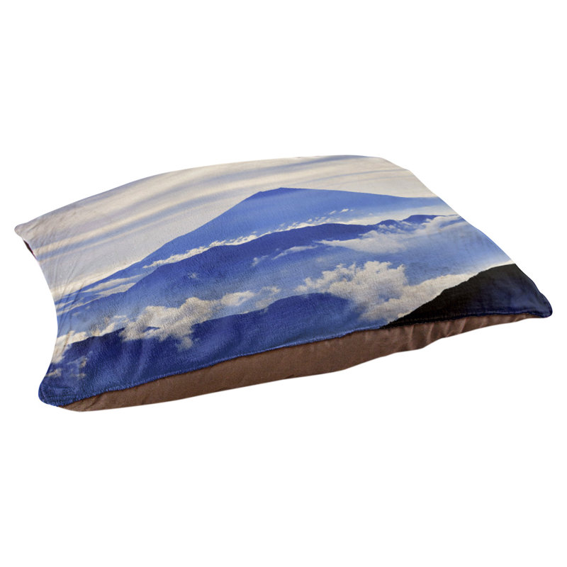 Oreiller de mt. fuji pour chien Burien, Moyen (L 29,5 po x P19,5 po x H 9,5 po), Bleu