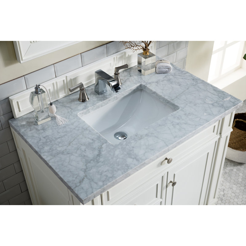 Bristol 36'' W Single Vanity, Bright White, Carrara White, 8" Widespread