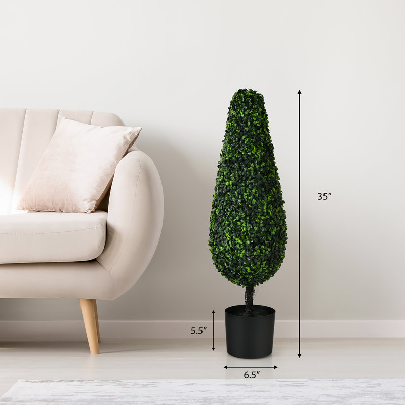 34'' Faux As Pic Topiary in Pot