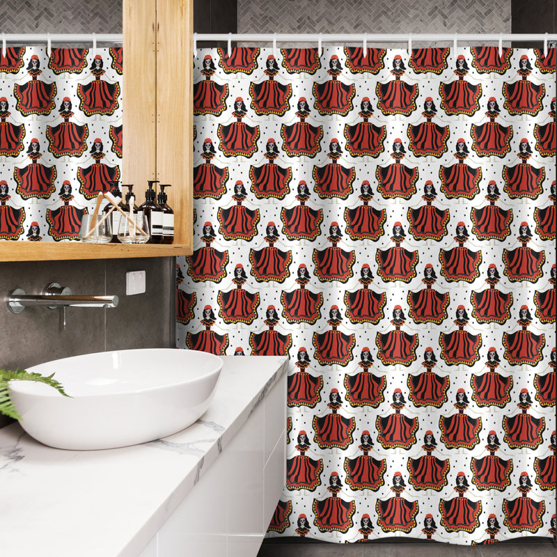 Shower Curtain with Hooks Included, 78" H x 54" W