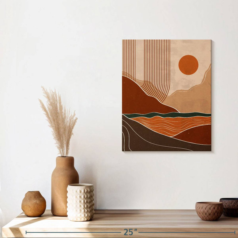 " Boho Sunset Landscape VII ", 15" H x 12" W x 1.25" D