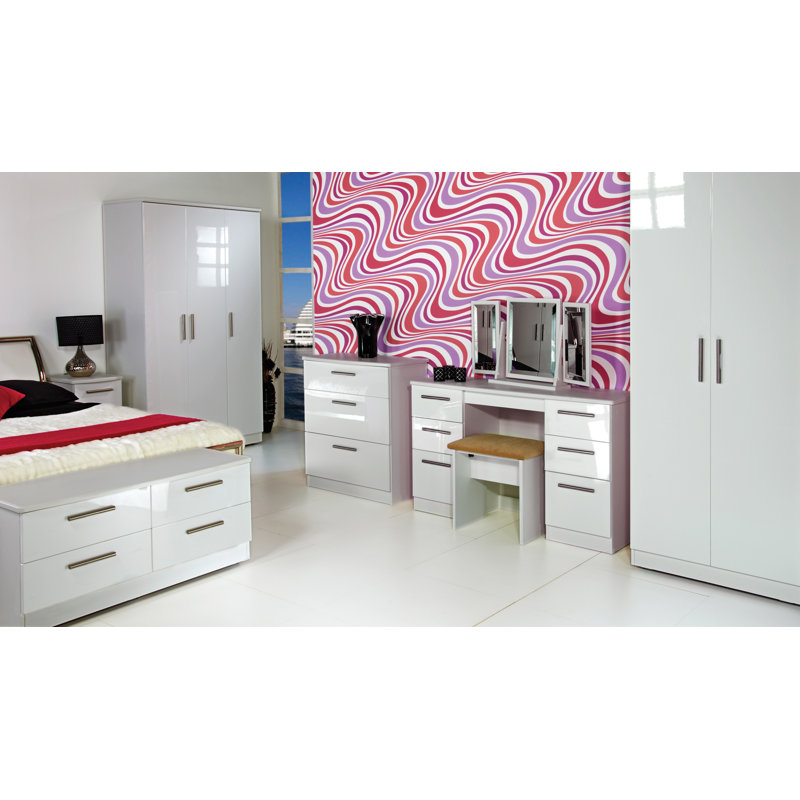 Fully Assembled Yvette 4 Drawer Chest, White
