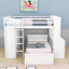 Lit superposé avec bureau, tablettes et tiroirs, garde-robe-119617993-119617996