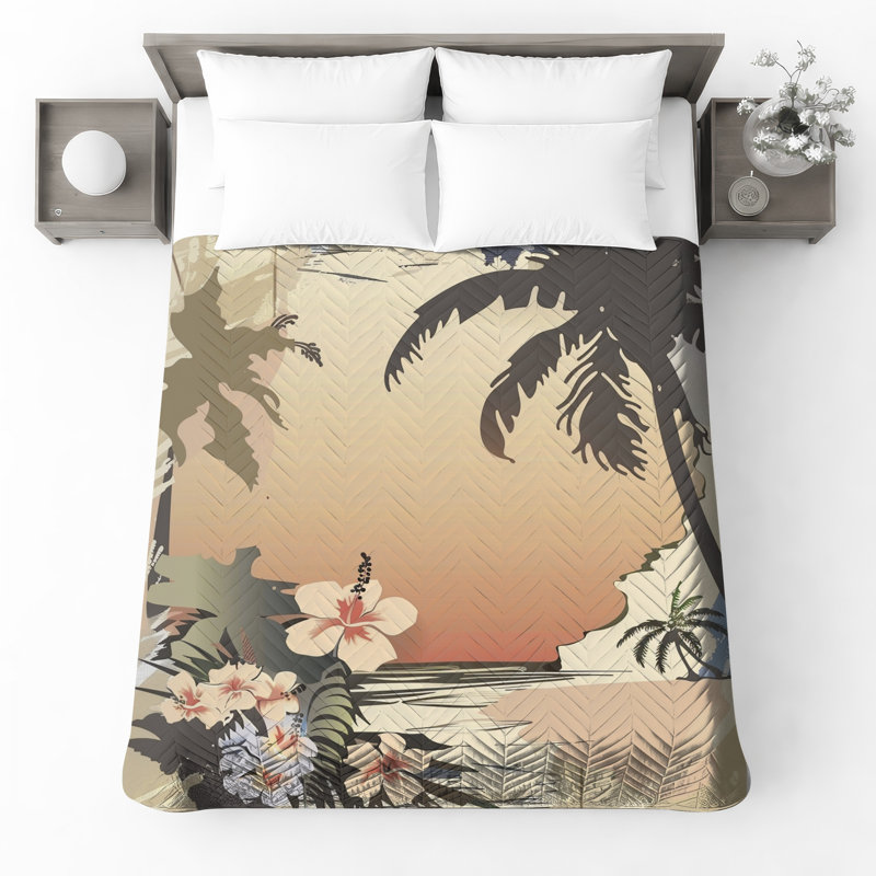 Couvre-lit matelassé Tropical Beach, Double