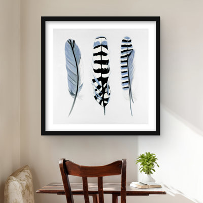 Delicate Feathers - Black Framed Matted Print for Home Decor