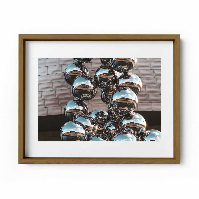 Distant Eyes Print by Joseph Regan, 22" H x 26" W x 0.75" D, Walnut