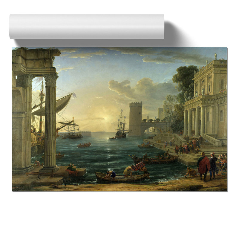 Embarkation Of The Queen Of Sheba by Claude Lorrain - No Frame Painting, 21cm H x 30cm W x 0.1cm D