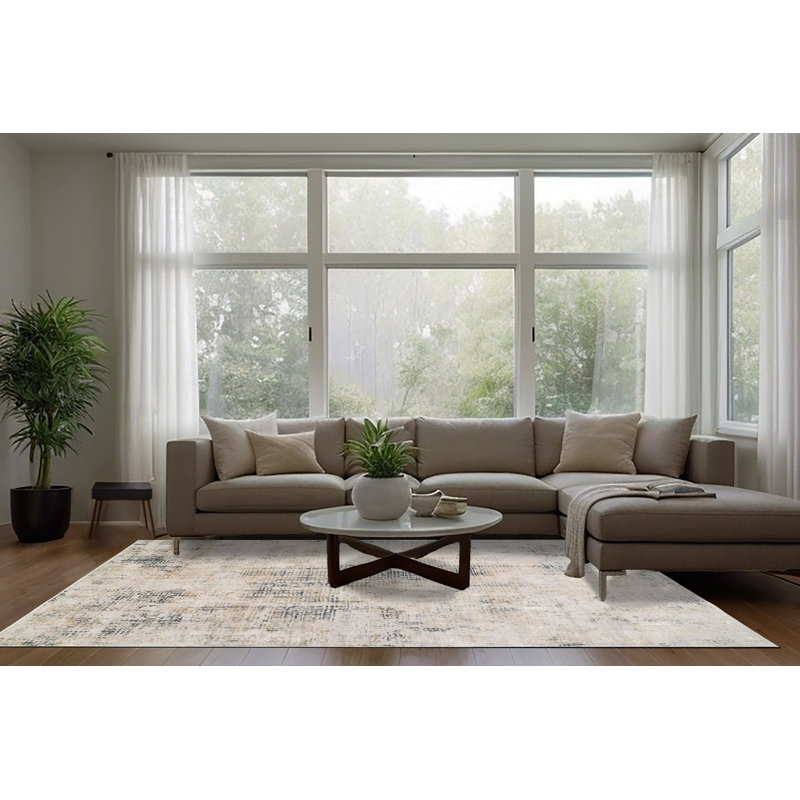 Tapis gris Shaniya, Rectangle 3 pi 11 po x 5 pi 7 po