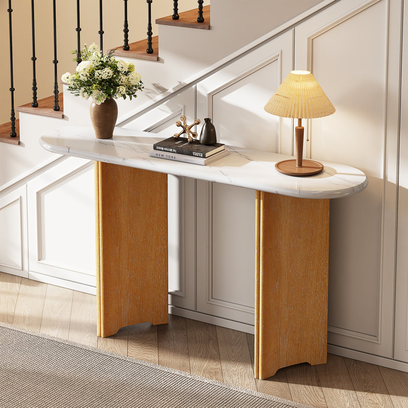 Console étroite Trexm, Natural Wood