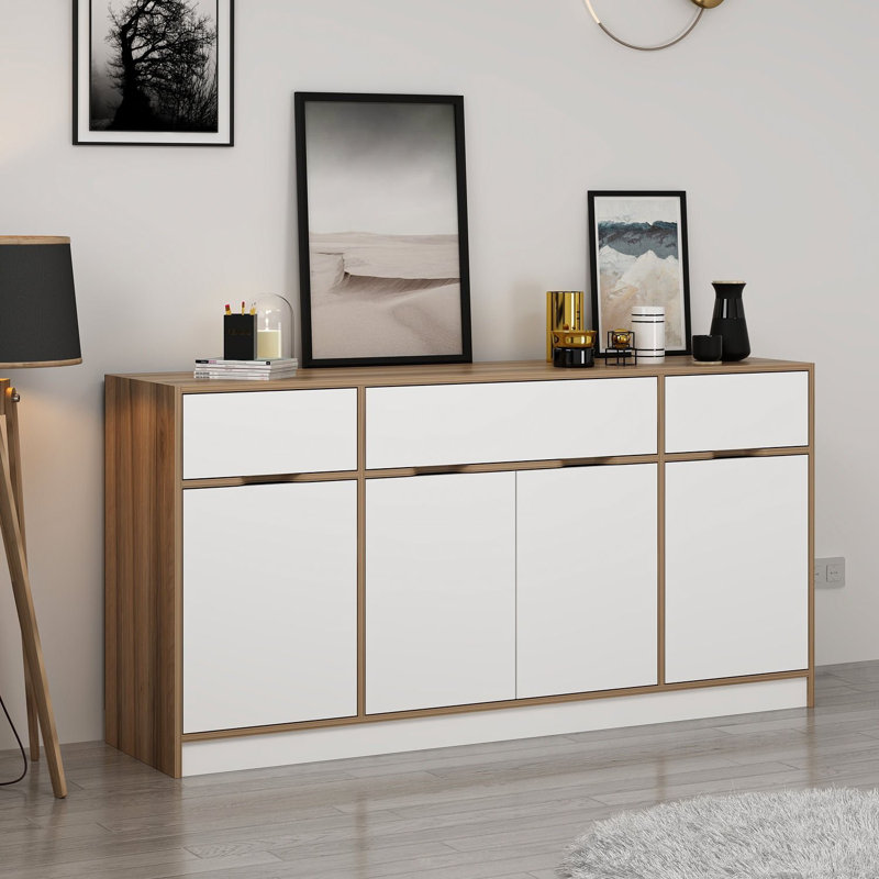 Console Wesa, Blanc / Dore