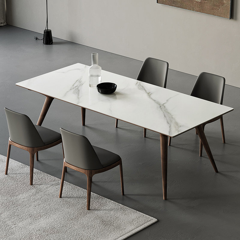 Simple combinaison de table et de chaises en bois de cire blanche, 5, H 29,52 po x L 55,11 po x l 31,49 po