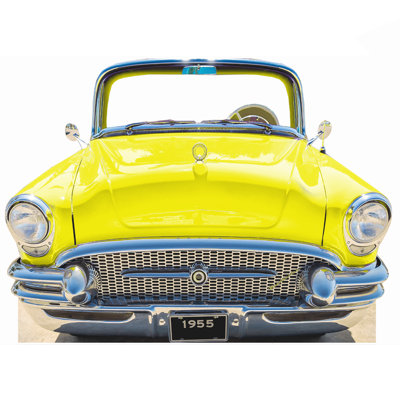 Voiture classique bleue 1955 debout en carton