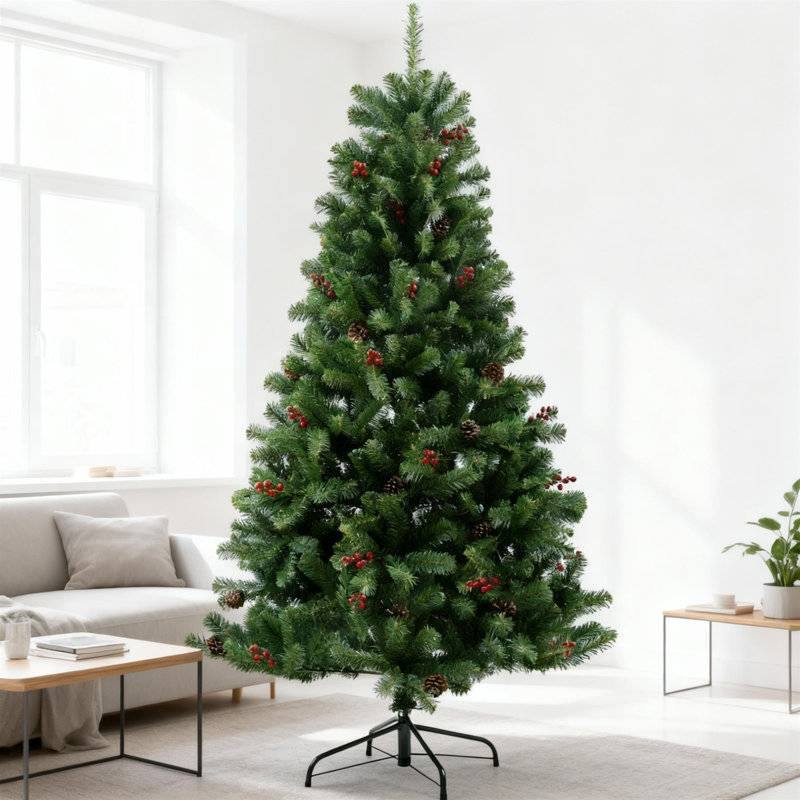 Lighted Artificial Christmas Tree, 8 ft.