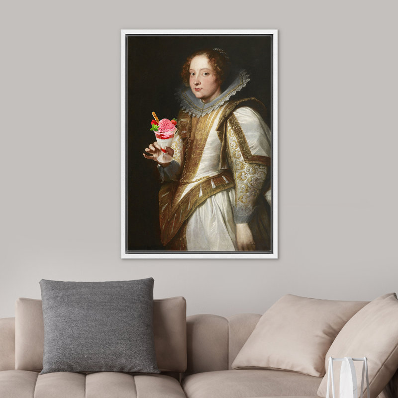 «English British Queen Sundae», Cadre flottant blanc, H 24 po x l 16 po