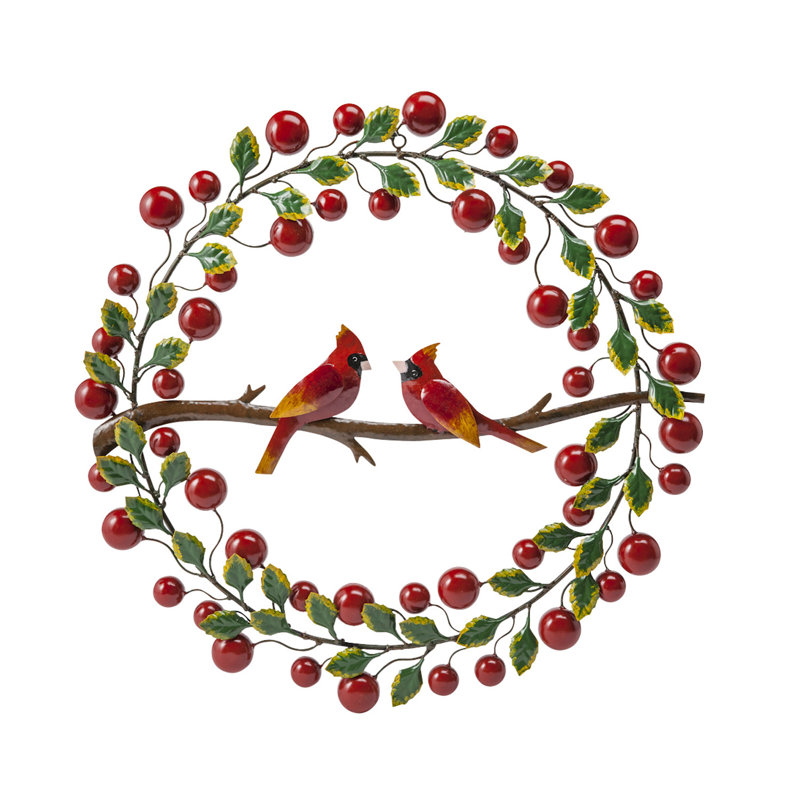 Couronne en métal Cardinals and Berries