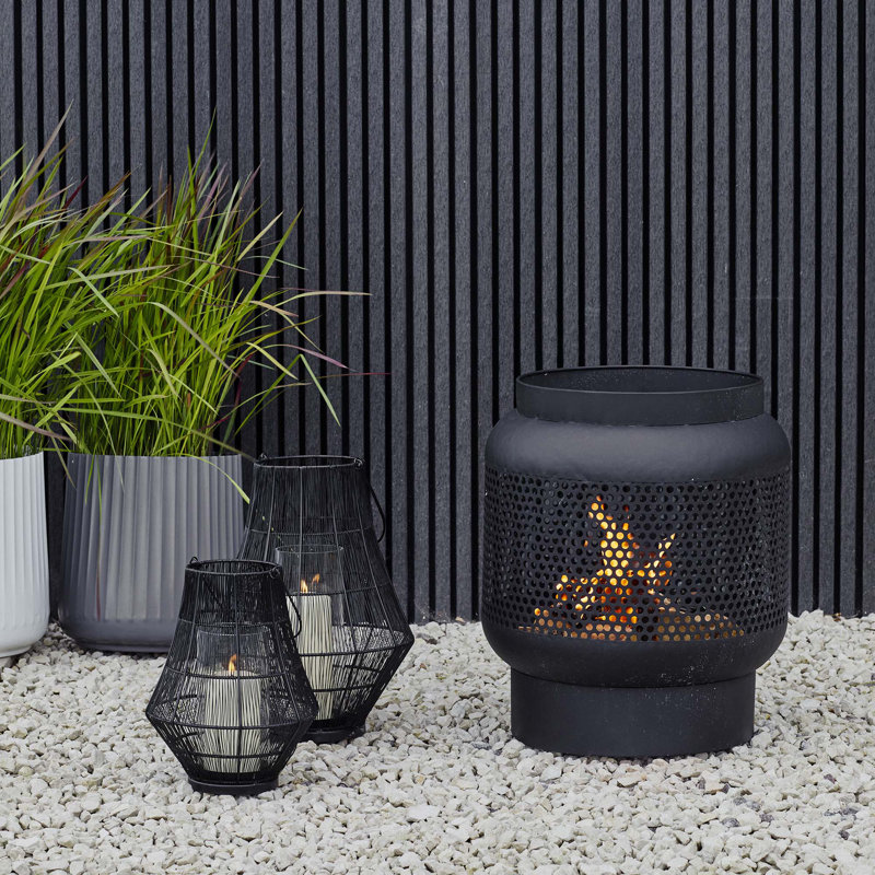 Brusly 51cm H Metal Outdoor, Black