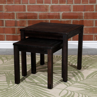 2-Piece Espresso Eucalyptus Nesting Side Table Set | Gift Idea