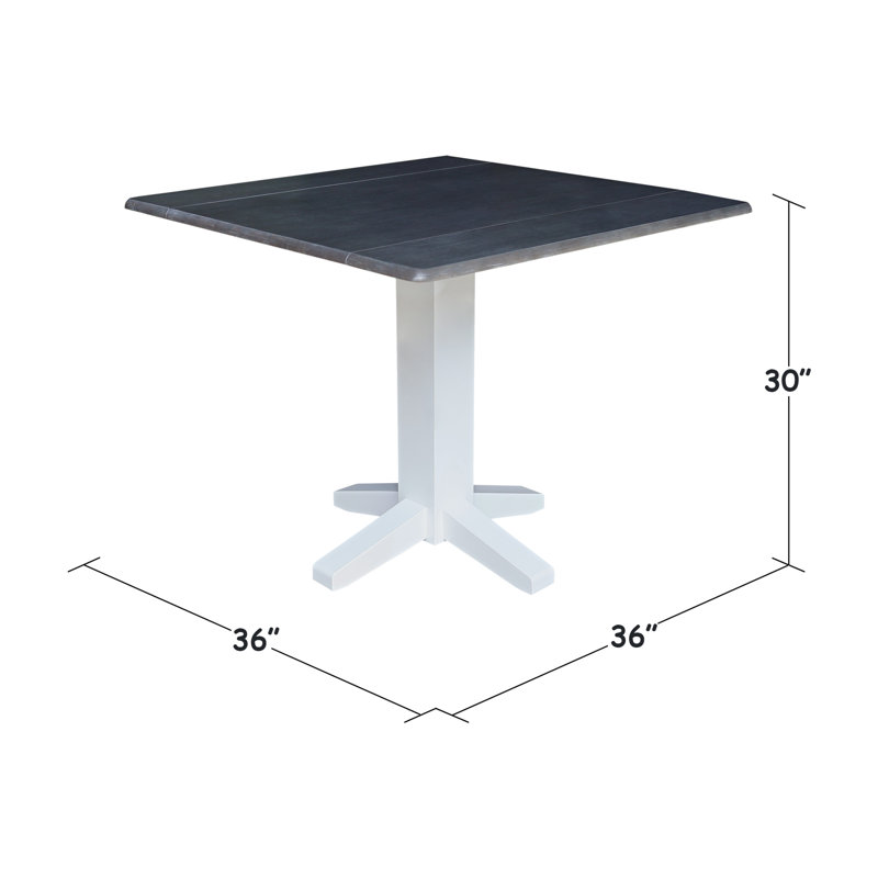 Table de salle à manger Lesha, Gris chiné / Blanc