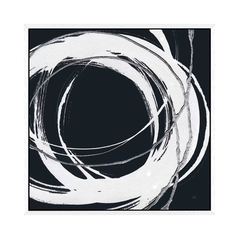Gilded Enso II BW by Chris Paschke - Print on Canvas, 66.04cm H x 66.04cm W x 3.81cm D, White Framed Canvas