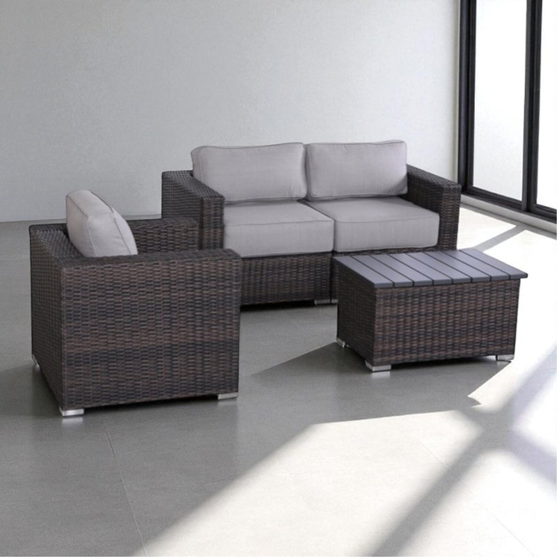 3-Person Outdoor Seating Set With Cushions