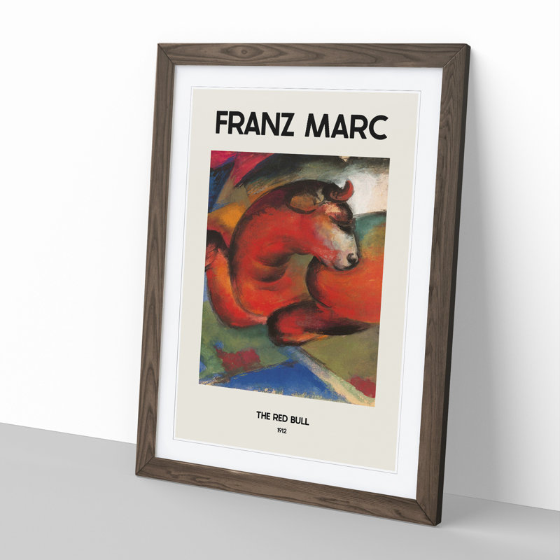 Red Bull by Franz Marc - Picture Frame Graphic Art, 48cm H x 36cm W x 2cm D