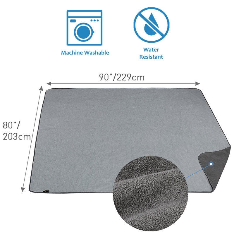 Catalonia Fleece Reversible Blanket, Light Gray/Dark Gray, 80" W x 90" L