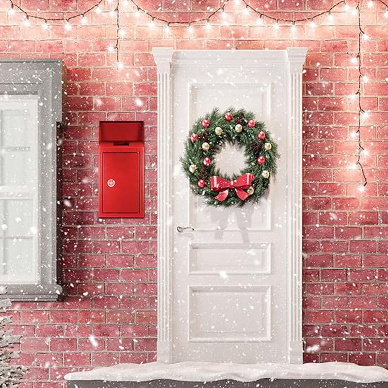 Locking Mailbox Wall Mount Key Drop Mailbox for Outside, Donation Box for Cash Hanging Secure Postbox with 2 Keys (Red)
